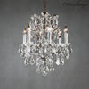 19th C. Romoco Iron & Crystal Round Chandelier 18"