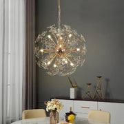 JC Faceted Crystal Petal Dandelion Chandelier 24"