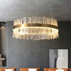 JC Flake Crystal Round Golden Lamp Body Modern Chandelier