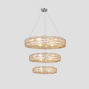 Round K9 Crystal Multi-Ring Chandelier