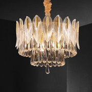 JC Flake 2-Tier Crystal Chandelier 24"