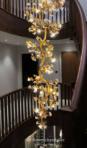 Art Flower Staircase Long Branch Chandelier - jchandelier