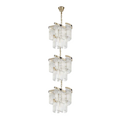 JC Louis Flower 3-Tier Crystal Round Chandelier