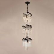 JC Louis Flower 3-Tier Crystal Round Chandelier