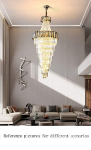 Large Crystal Chandelier Amber / Smoke gray