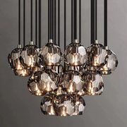 JC Seaver Crystal Round Cluster Living Room Chandelier 24"