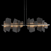 Thalassa Large Hand Made Slate and Steel Linear Chandelier