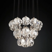 JC Seaver Crystal Round Cluster Chandelier 19"