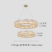 Round K9 Crystal Multi-Ring Chandelier