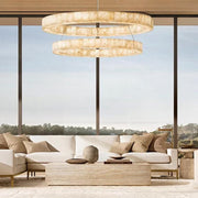 Rivaga 2-Tier Round Calcite Chandelier 60"