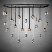 Pearls Spherical Modern Rectangular Chandelier 72”