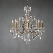 19th C. Romoco Iron & Crystal Round Chandelier 28"