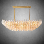 Chiaravalle Clear Glass Tired Rectangular Chandelier 54"74"