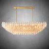 Chiaravalle Clear Glass Tired Rectangular Chandelier 54"74"