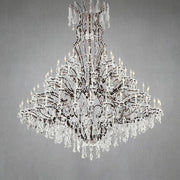 19th C. Romoco Iron & Crystal Round Chandelier 101"