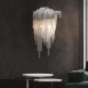 JC Alisa Luxury Plated Aluminum Chain Tassel Wall Sconce