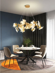 Monroe Branch Maple Leaf Crystal Chandelier