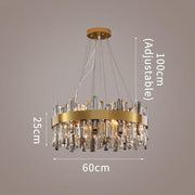 Modern Round Gold Crystal Chandelier 24" 32"