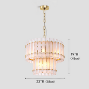 Bethel 2-Tier Glass Chandelier for All Rooms 23"