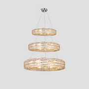 Round Halo K9 Crystal Multi-Ring Chandelier