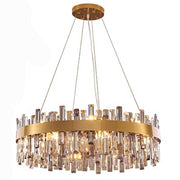 Natasha Modern Round Gold Crystal Chandelier 24" 32"