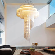 Alisa Luxury Aluminum Chain Tassel Ring Multilayer Chandelier - jchandelier