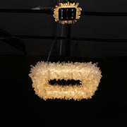 Rosalie Modern Square Geode Quartz Crystal Chandelier 24''