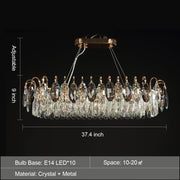 JC Luxurious K9 Crystal Chandelier Modern Ceiling Light Fixtures Set