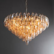 JC Italian Modern Glass Tiered Round Chandelier