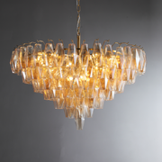 JC Italian Modern Glass Tiered Round Chandelier