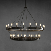 JC Caminare Vintage Round Chandelier Black Color