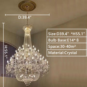 JC Extra Large European-style Multi-layers Candle Luxury Crystal Chandelier