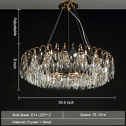 JC Luxurious K9 Crystal Chandelier Modern Ceiling Light Fixtures Set