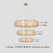 Round Halo K9 Crystal Multi-Ring Chandelier