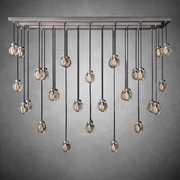 Pearls Spherical Modern Rectangular Chandelier 72”