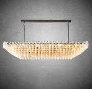 Chiaravalle Clear Glass Tired Rectangular Chandelier 54"74"