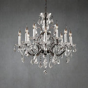 19th C. Romoco Iron & Crystal Round Chandelier 28"