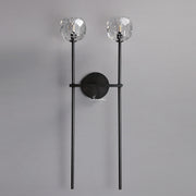 Bille De Crystal Smoke Glass Double Grand Wall Sconce