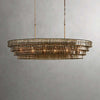 JC Ghiaccio Oval Chandelier in Glass Brass 54"/65"