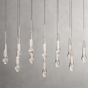 JC Raindrop Glass Solitaire Linear Chandelier