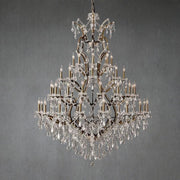 19th C. Romoco Iron & Crystal Round Chandelier 60"