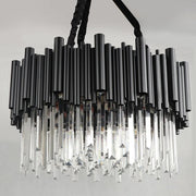 Natasha Modern Classic Black Round Crystal Chandelier 24"/ 32"