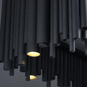 Modern Classic Black Rectangle Long Chandelier  W 32"/40"