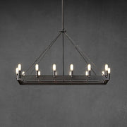 JC Caminare Vintage Filament Rectangular Chandelier