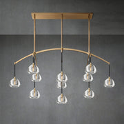 Hemispheae Modern Glass Linear Chandelier 54" 72"