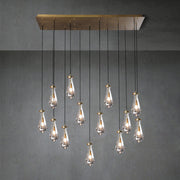 Raindrop Glass Linear Chandelier 54"