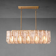 Lattace Smoke Glass Rectangular Chandelier 49"67"