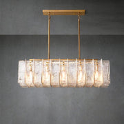 Lattace Clear Glass Rectangular Chandelier 49"67"