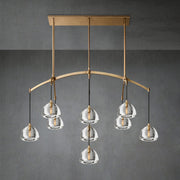 Hemispheae Modern Glass Linear Chandelier 54" 72"