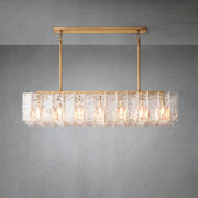 Lattace Clear Glass Rectangular Chandelier 49"67"